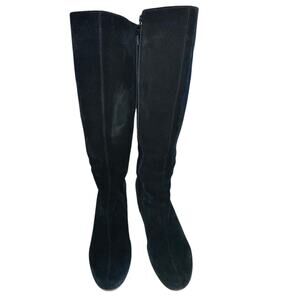 La‎ Canadienne Black Suede Knee High Boots - Women's Size 8 - Made In Canada